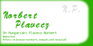 norbert plavecz business card